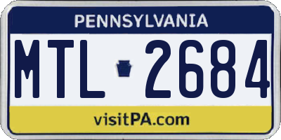 PA license plate MTL2684