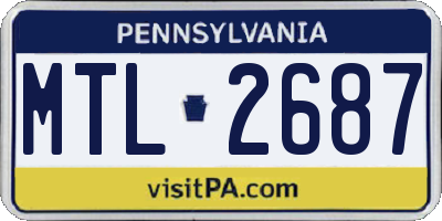 PA license plate MTL2687