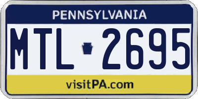 PA license plate MTL2695