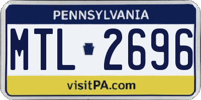 PA license plate MTL2696