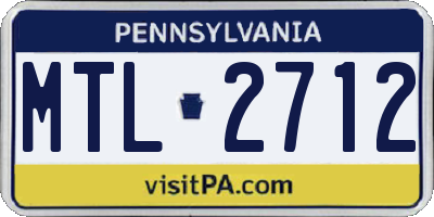 PA license plate MTL2712