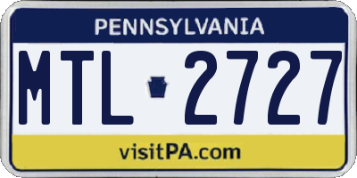 PA license plate MTL2727