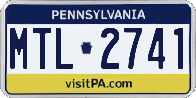 PA license plate MTL2741