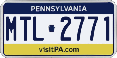 PA license plate MTL2771