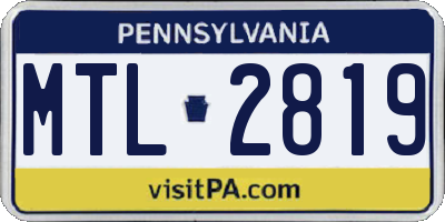 PA license plate MTL2819