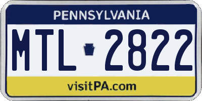 PA license plate MTL2822