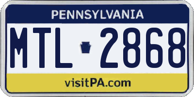 PA license plate MTL2868