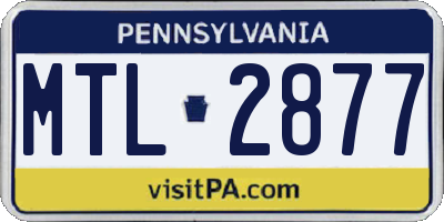 PA license plate MTL2877