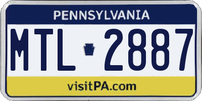 PA license plate MTL2887