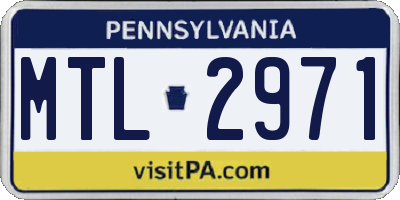 PA license plate MTL2971