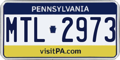 PA license plate MTL2973