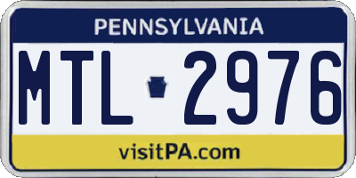 PA license plate MTL2976