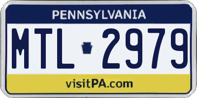 PA license plate MTL2979