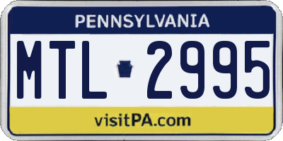 PA license plate MTL2995
