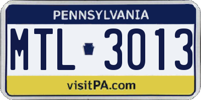PA license plate MTL3013