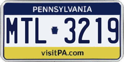 PA license plate MTL3219