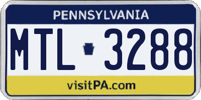 PA license plate MTL3288