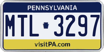 PA license plate MTL3297