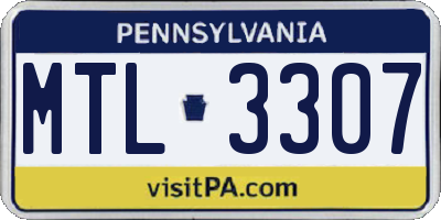 PA license plate MTL3307
