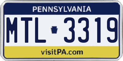 PA license plate MTL3319