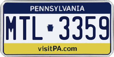 PA license plate MTL3359