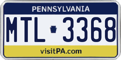 PA license plate MTL3368