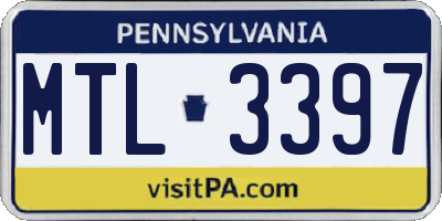 PA license plate MTL3397