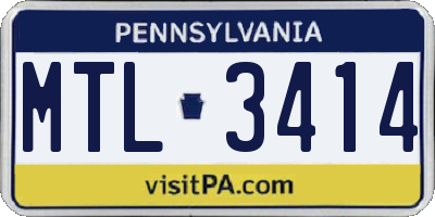 PA license plate MTL3414