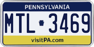 PA license plate MTL3469