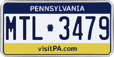 PA license plate MTL3479