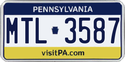 PA license plate MTL3587