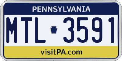 PA license plate MTL3591