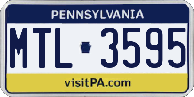 PA license plate MTL3595