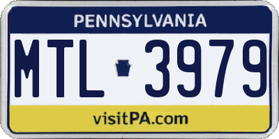 PA license plate MTL3979