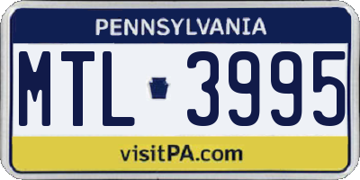 PA license plate MTL3995