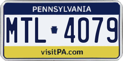 PA license plate MTL4079