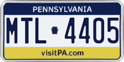 PA license plate MTL4405
