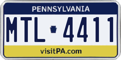 PA license plate MTL4411