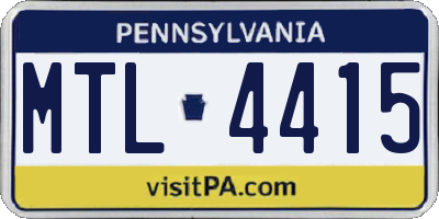 PA license plate MTL4415