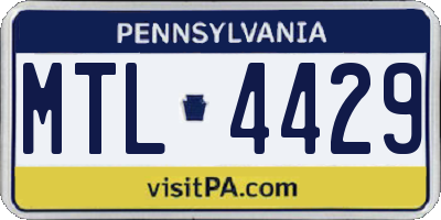 PA license plate MTL4429