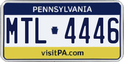 PA license plate MTL4446