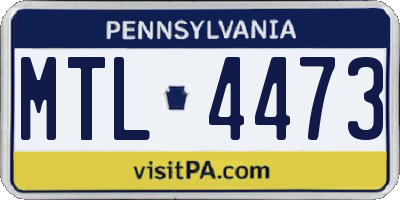 PA license plate MTL4473