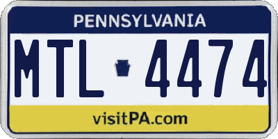 PA license plate MTL4474