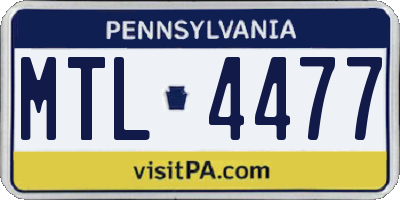 PA license plate MTL4477