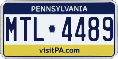 PA license plate MTL4489