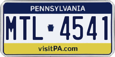 PA license plate MTL4541