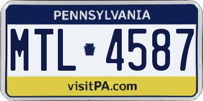 PA license plate MTL4587