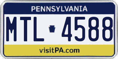 PA license plate MTL4588