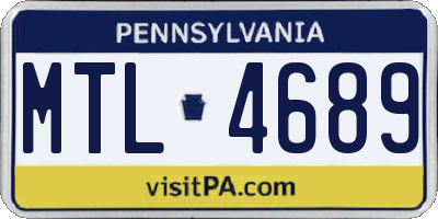 PA license plate MTL4689