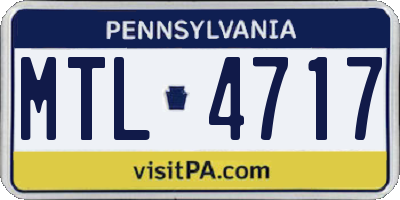 PA license plate MTL4717